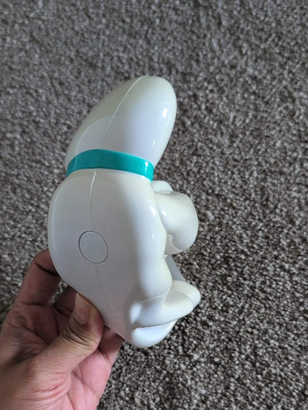 White Cat Tape Dispenser with Teal Collar